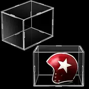 2 Pack Mini Helmet Display Case Clear Acrylic Football Baseball Helmet Display Box Small Helmet Holder Transparent Cube Helmet Organizer Stand for Collecting Sports Memorabilia Toy 7.3 x 5.4 x 5.4''