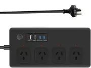 Surge Protection Power Board zauzau16A Power Strip with Widely 4 Outlets with...