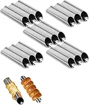 EUICAE Cannoli Tubes, 5 inch Large Stainless Steel Cannoli Forms Non-Stick Cream Horn Danish Pastry Molds for Croissant Shell Cream Roll Pack of 15