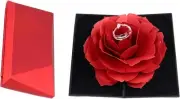 Ring Box Rose Flower Blossom Creative Ring Box for Ceremony/Proposal/Birthday