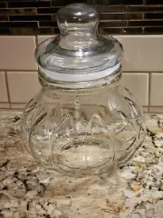 Vintage Apothecary Large Glass Pumpkin Jar With Lid- NEW