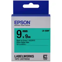 在飛比找momo購物網優惠-【EPSON】標籤帶 綠底黑字/9mm(LK-3GBP)