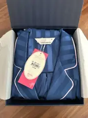 Women’s PETER ALEXANDER Navy Stripe Long PJ Set, Size M (NWT) RRP $139