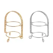 Metal Two Tiered Dessert Cake Stand for Living Room Fruit Plate Display Rack
