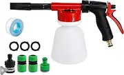 Car Wash Foam Gun,Car Wash Foam Gun Garden Hose Sprayer Foam Sprayer with Adjustable Ratio Dial Soap Foaming Sprayer Nozzle Kit with 1 Liter Bottle Universal Connectors