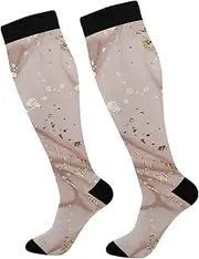 [RPLIFE] 1 Pair Mardi Gras Carnival Set Compression Socks Women Men Knee High Stockings