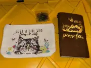 You Are Purr-fect Leather Notebook With Girl Who Love Cats Travel Bag
