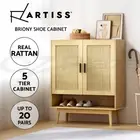Artiss Shoe Rack Storage Cabinet Organiser Wooden Cupboard Shelf 20 Pairs