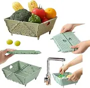 Thickened Collapsible multifunctional Strainers and Colander for Kitchen, Wash Foldable Storage Drain basket for Pasta, Fruit, Vegetables, Berry Space-Saving，Stackable Storage,Self-drain，Food cleaning
