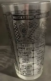 Bartender Cocktail Recipe Pint Glass with Stainless Steel Shaker Set