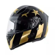 Full Face Motorcycle Bluetooth Helmet Torc T15B Gloss Black Golden Time Medium