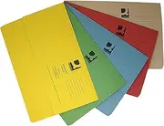 Q-Connect Document Wallets Foolscap Assorted (50 Pack) KF01490, Blue/Green/Red/Yellow