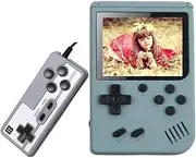 New CZT Macaron Color Double Player Retro Handheld Game Console 800 Games Children's Game Console Support TV Output Lithium Battery-Powered Kid's Gifts Unisex (Gray)
