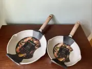 Masterclass Premium Collection Skillet Set ~ 8" & 9.5" ~ Nonstick ~ New ~ Beige