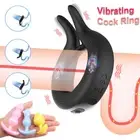Vibrating Rabbit Cock Ring Penis Vibrator Clitoris Stimulator Sex Toy For Couple