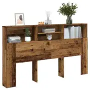 Headboard Cabinet Old Wood 180x19x103.5 cm Engineered wood