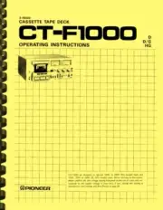 Pioneer CT-F1000 Cassette Tape Deck 3-in-1 OWNER'S and SERVICE MANUAL