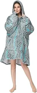 [Costume Bay] Oversized Wearable Blanket Hooded Fleece Hoodie Comfy Giant Warm Sweatshirt Ultra Plush/Large Front Pocket (Anaconda, ONE)