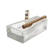 New Libbey 7.25" Glass Cigar Holder Ashtray