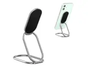 Phone Ring Holder Finger Kickstand 360°Rotation Cellphone Back Grip - Silver