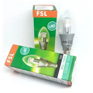 FSL 佛山照明 LED燈泡 E14 小螺口 3W 尖泡 LED 蠟燭燈泡 水晶節能燈泡 E14 2 (8.4折)
