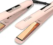FUNTIN S10 Hair Straightener, Flat Iron - 100% Pure Titanium flat iron for straightening curling 2 In 1 Ion inside(1 Inch)(Baby Pink)