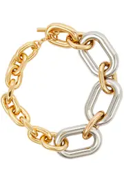 Rabanne XL Link Two-tone Chain Necklace - Gold - One Size One Size