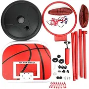 Adjustable Height Kids Basketball Stand Game Training Set Indoor Outdoor Iron Ball Backboard