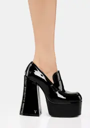 [Windsor Smith] Chemistry Black Patent Leather Oxford Platform Heels