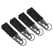 Belt Keeper Key Ring, 4Pcs Thickening Nylon Webbing Strap Key Chain, Black