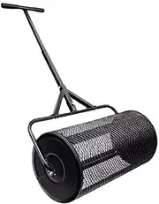 Lawn & Garden Spreaders, 24 Inch Compost Spreader, Manure Spreaders, Lawn and Garden Peat Moss Roller with Side Latches, Powder Coated Steel Mesh Basket for Spreading Manure, Topsoil