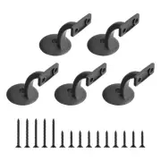 5 Pcs Anti-Rust Hand Rail Bracket Stairway Railing Bracket, Matte Black