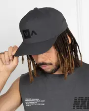 [RVCA] RVCA Men's Commonwealth Deluxe Snapback Cap in Charcoal Grey One Size Charcoal Grey