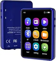 Bluetooth MP3 Player,Touch Screen Portable Digital Mp3 Music Players with Speaker, FM Radio,Recording,HiFi Sound,up to 128GB Expand, for Running,Sports,Travel,Blue,64GB