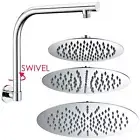 Chrome 8/10/12" Round Rain Shower Head only or Swivel Gooseneck Wall Arm only