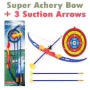 Archery Toy Bow + 3 Suction Arrows Kid Set Toxophily Outdoor Activity Au Stock