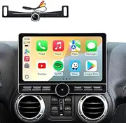 for Jeep Wrangler JK Compass Grand Cherokee Dodge Ram Car Radio Stereo GPS Navigation Built in Carplay Android Auto 10" 1080P Touchscreen Upgrade Mirroring Airplay SWC Split Screen 5GWiFi 2+64G Knob