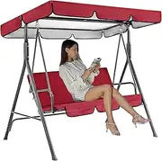 Swing Canopy Replacement Cover,Patio Swing Cover 2/3 Seater Waterproof UV Protection Replacement Canopy Top Cover for Outdoor Garden Patio Yard,Beige,195x125x1