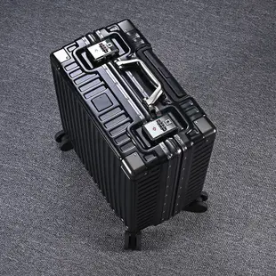 【CoCo箱包】雅典白行李箱 商務鋁框拉桿箱 18寸旅行密碼箱 20寸登機箱 學生行李箱 高檔皮箱