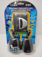 Retro Coby CX-2012 Cassette Tape Player w/ Mini Stereo Speaker System NOS Unopen
