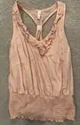 Xhilaration Women’s Ruffle Tank Top Color Blush/Light Pink Size M Medium New