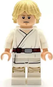 Lego New Luke Skywalker Tatooine White Legs Stern Smile Face Print Minifigure