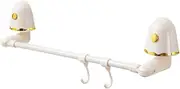 Towel Rack Wall Hanging Shoe Rack Self Adhesive Wall Mounted Brackets with 2 Hooks Portable Door Shoe Shelf Practical Slippers Holder(White,Extended)