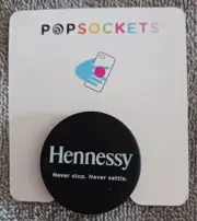 Hennessy Cognac PopSocket For Phone ~ Black with White Lettering ~ NEW