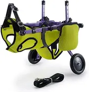 ZHHSUNY Dog Wheelchair,Dog or Cat Wheelchair for Back Legs,Adjustable Pets Wheelchairs Mobility Aids for Disabled Pets,Adaptable to Many Terrain and Scene (Fluorescent Green)