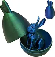 3D Egg Toy Ornaments | Fidget Toy Rabbit 3D Printed Egg Toy - Crystal Articulated Easter Ornaments Home Decor for Desk & Home