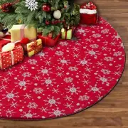 Christmas Tree Skirt 60 Inches, Large Double-Layer Thick Red Rustic Christmas...