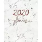 2020 PLANNER: WEEKLY AND MONTHLY PLANNER (WHITE MARBLE & ROSE GOLD) 7.5