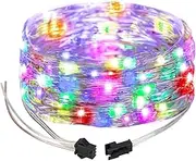 SEZO Christmas Fairy Lights Chasing Color Twinkle Lights Addressable WS2812B IC 16.4FT 50LEDs 5V Dream Full Color Christmas Tree Lights for Xmas Tree Festival Party Decor (No Adapter or Controller)