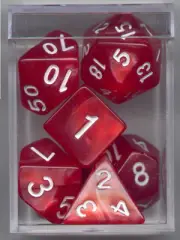 NEW CUBE RPG Dice Set of 7 - Pearl Red (white ink)